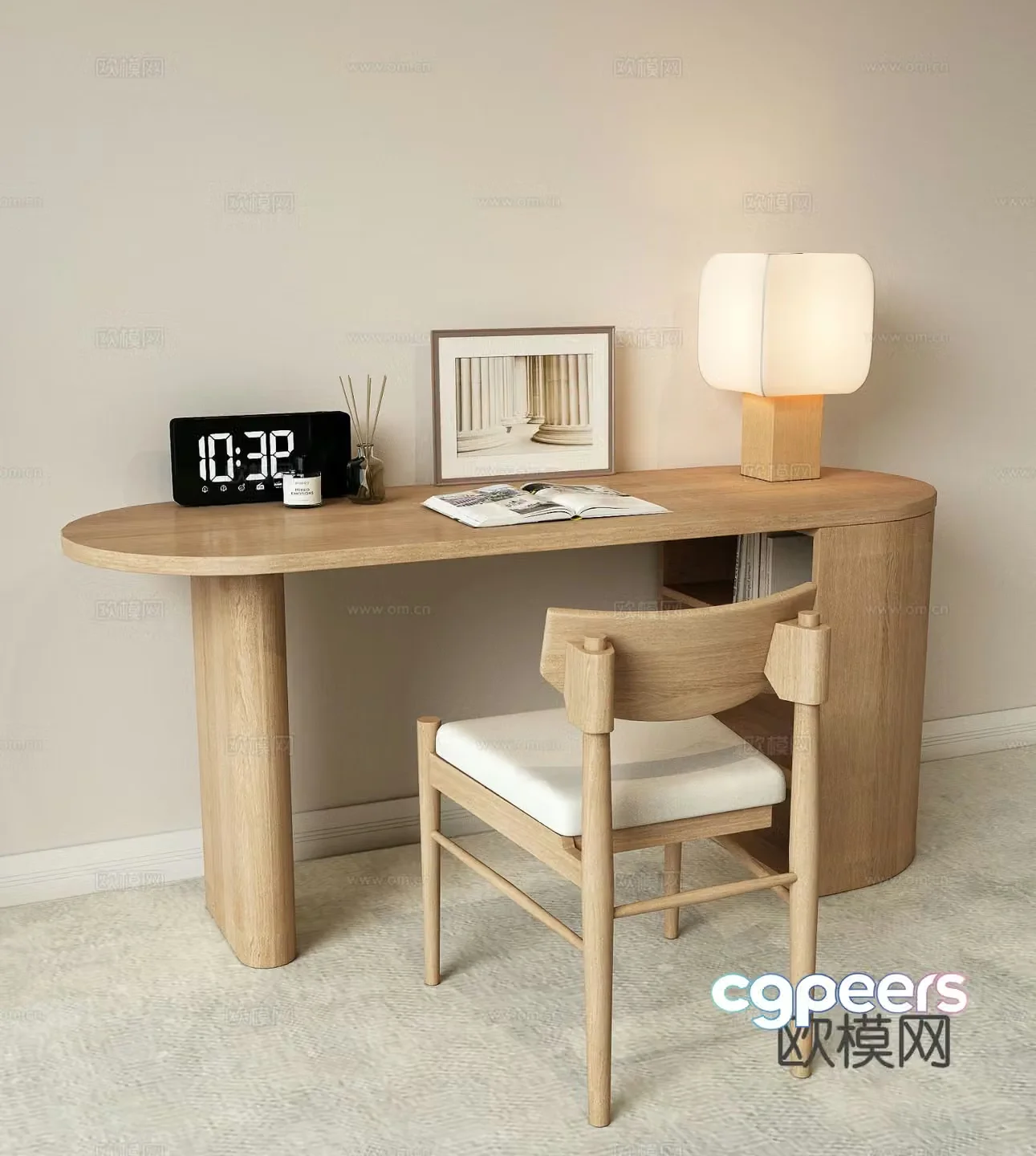 Log desk chair 3d model