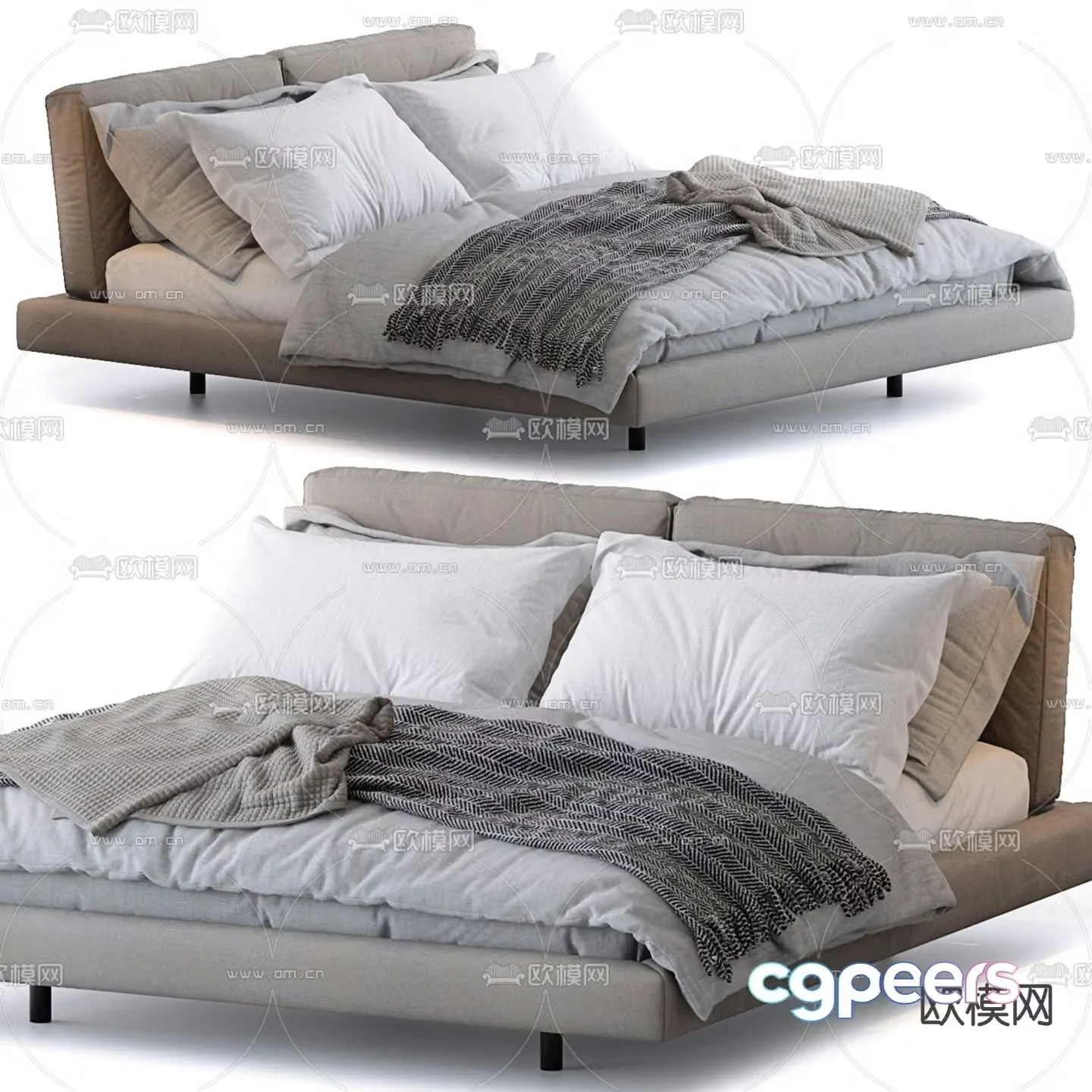 Desiree double bed 3d model