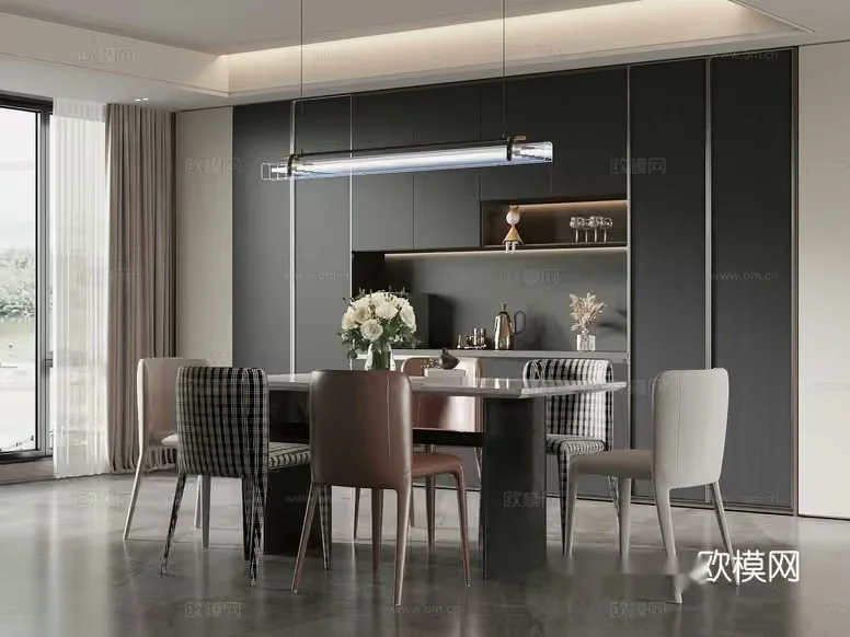 Modern Dining Room 3D Model – 13253 – VRAY Render