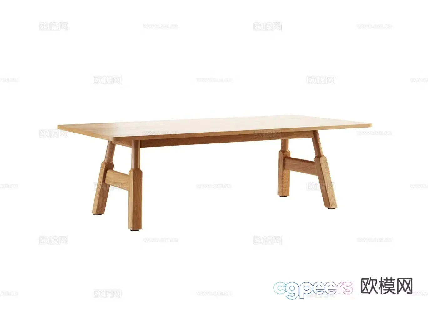 Wabi-sabi dining table strip dining table 3d model