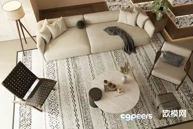Modern combination sofa 3d model