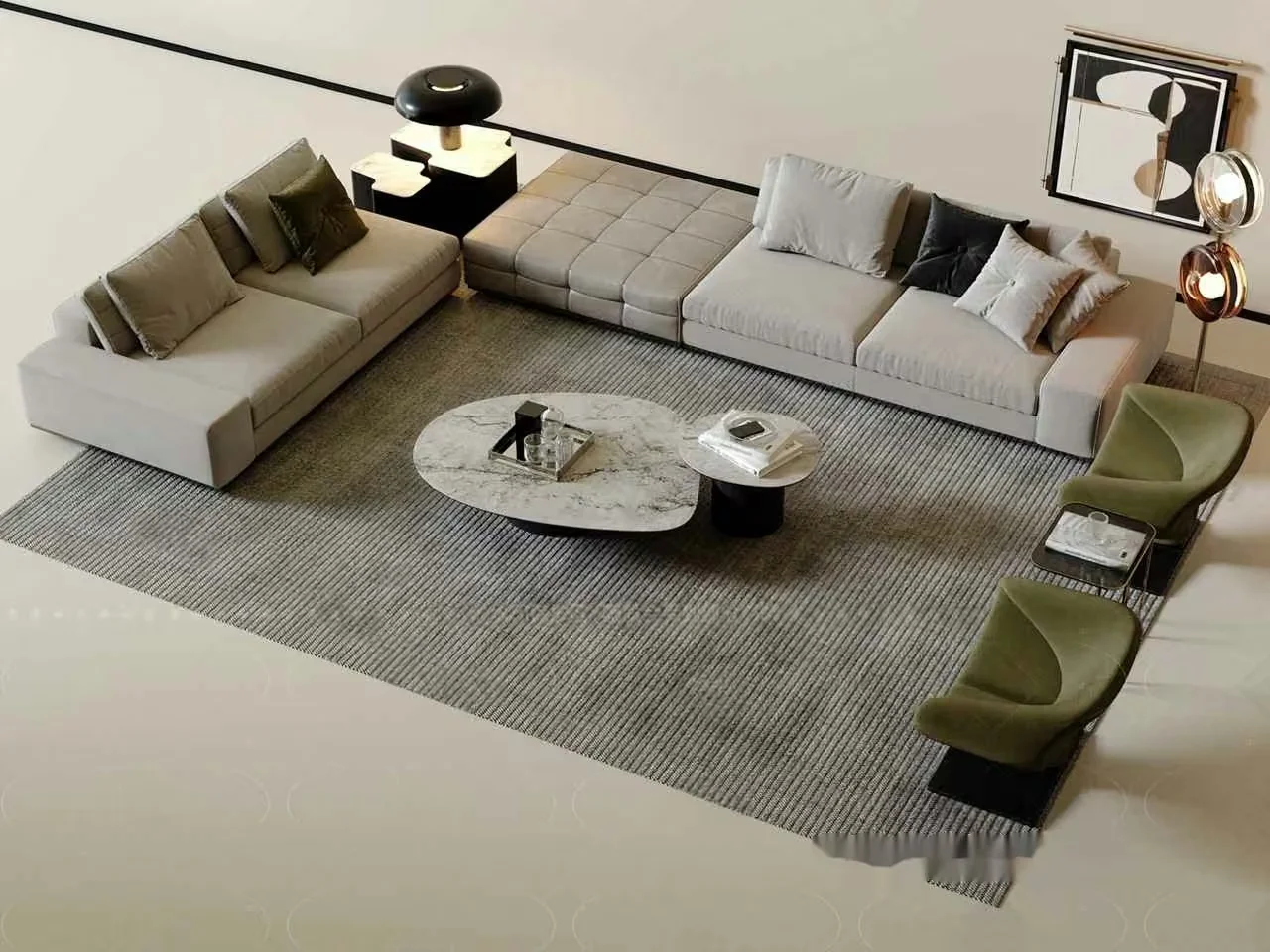 Modern Living Room 3D Model – 18598 – CORONA Render