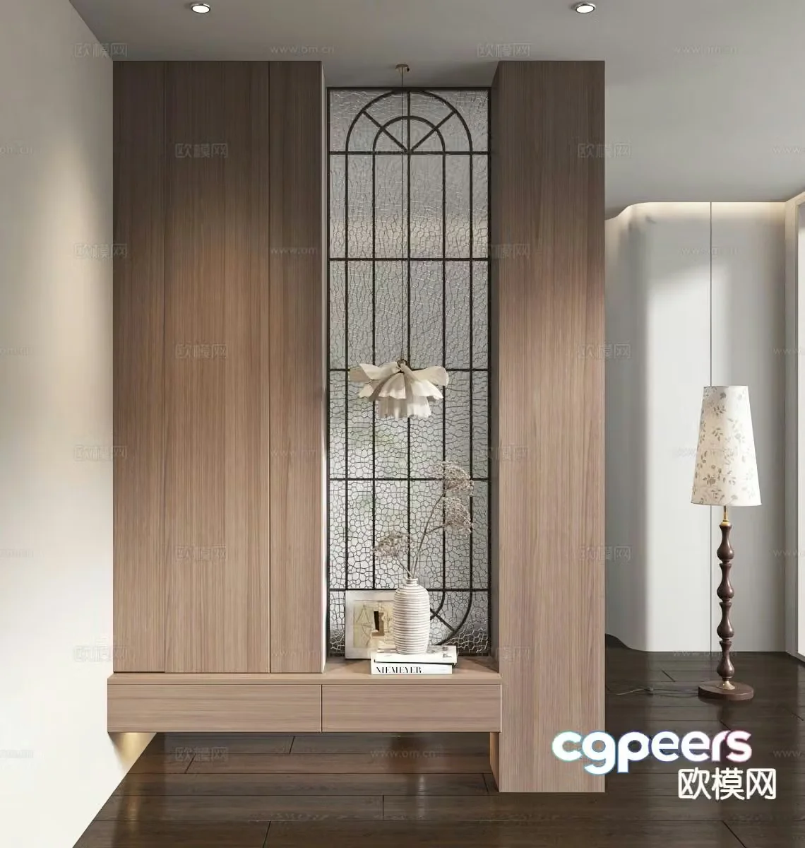 Medieval style partition shoe cabinet 3D model
