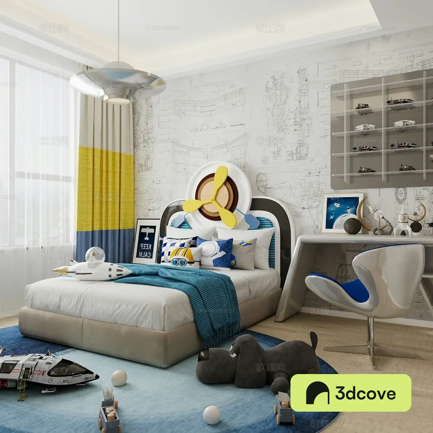 Modern children’s room boy’s room girl’s room children’s bed children’s wardrobe children’s desk