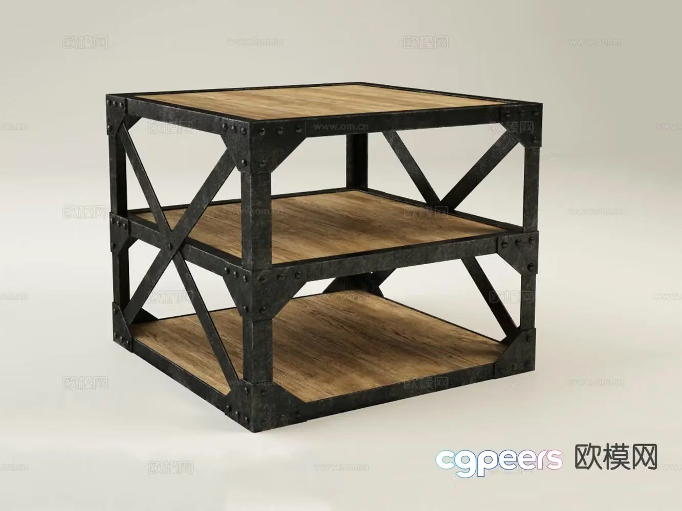 American coffee table square coffee table 3d model