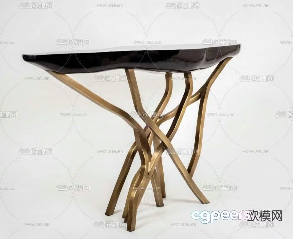 Acacia Console Table End Scene Platform 3D Model