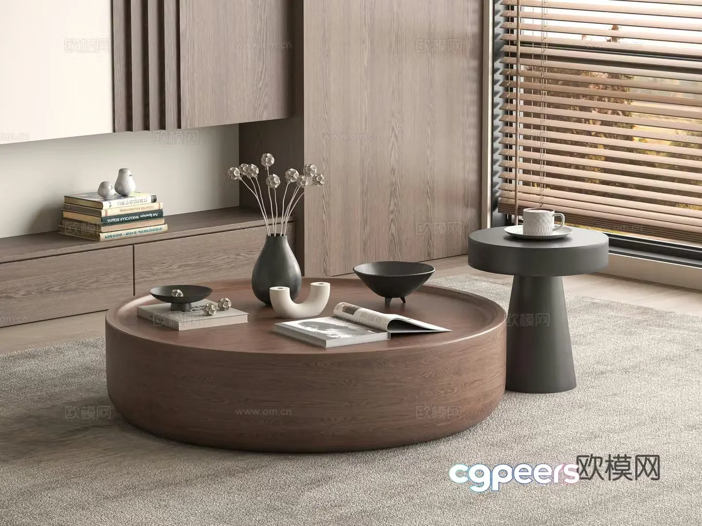 Medieval style coffee table mother-in-law coffee table 3d model