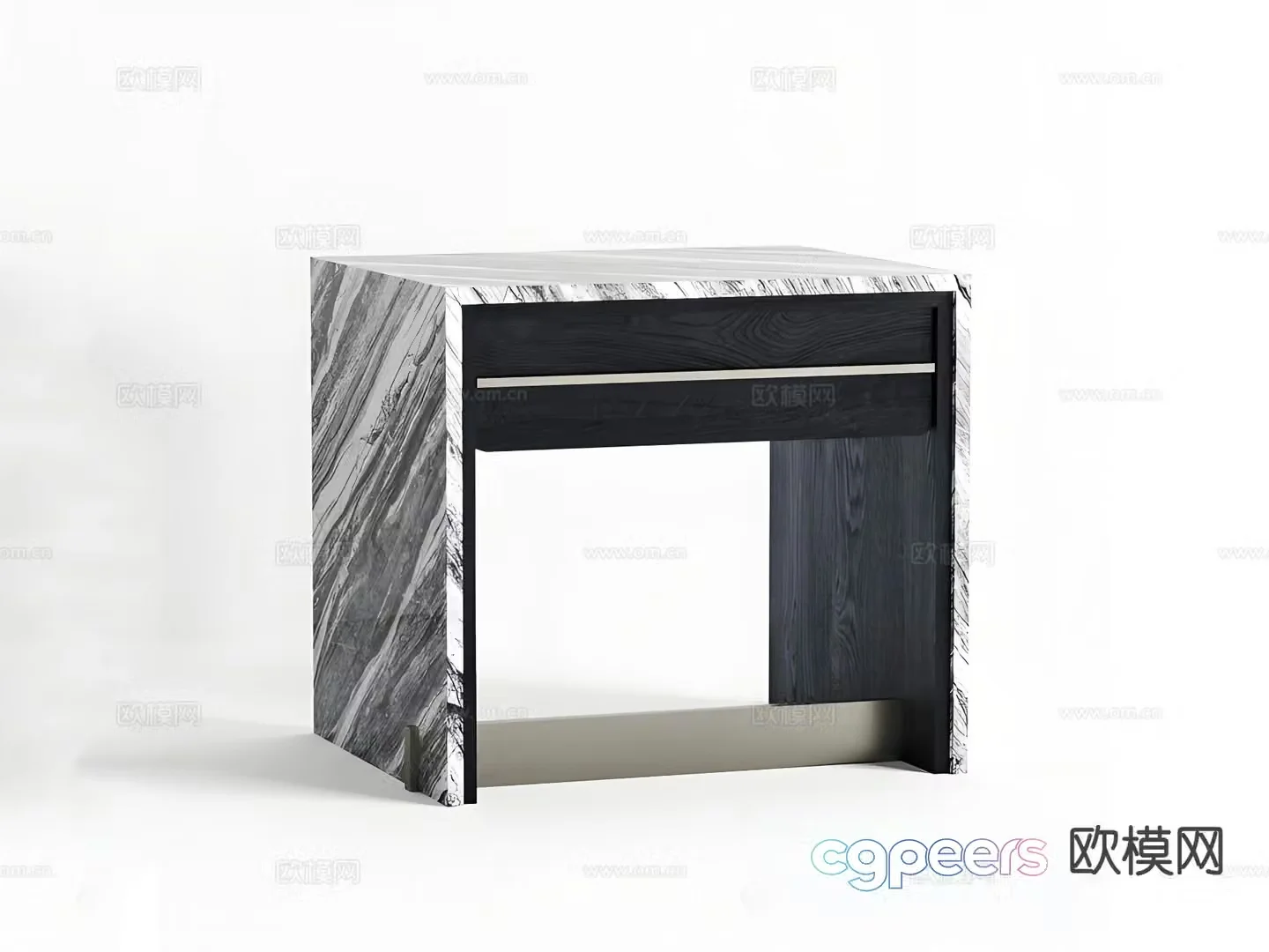Marble bedside table 3d model