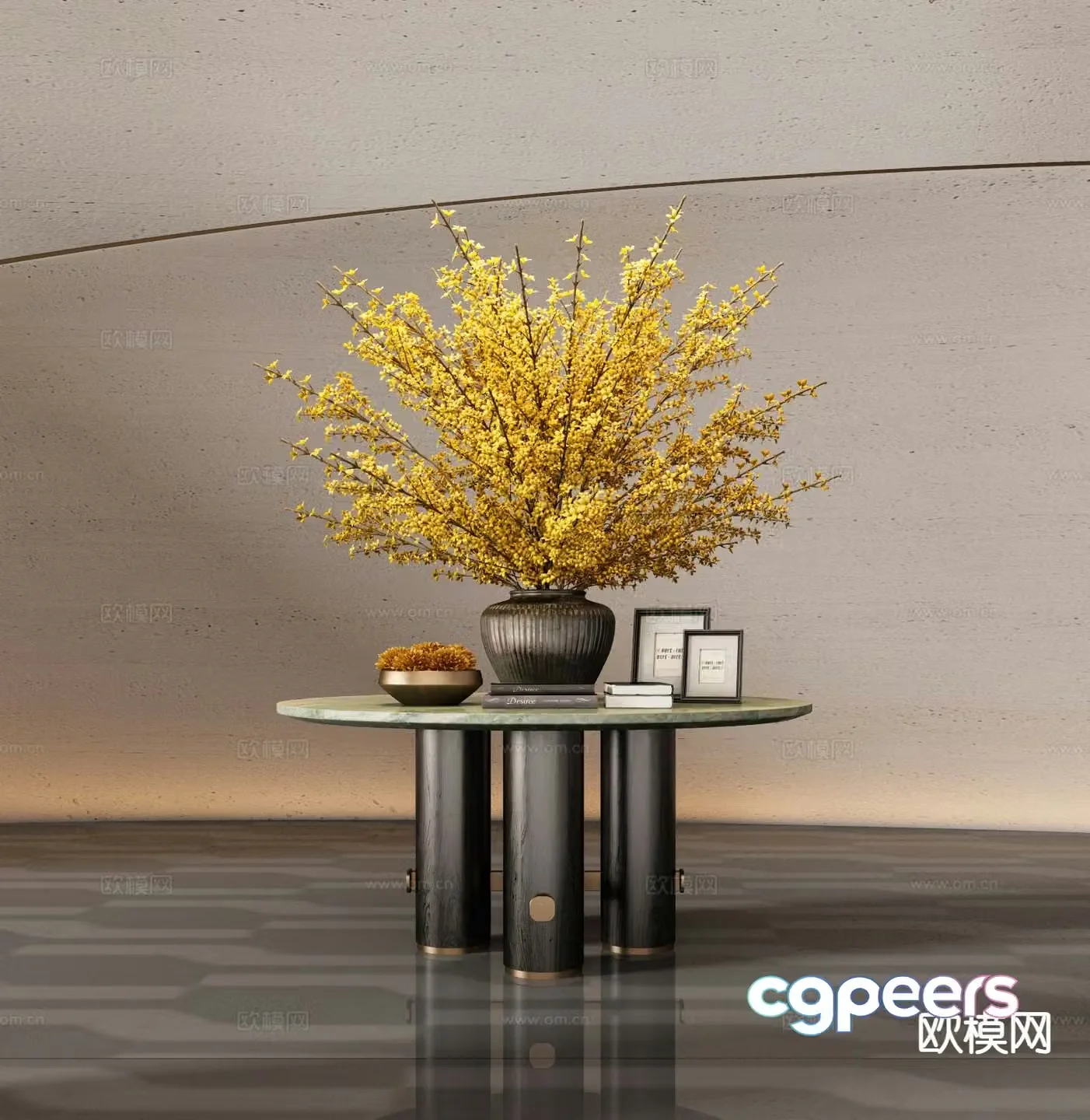 Modern hotel end viewing platform entrance table entrance table 3D model