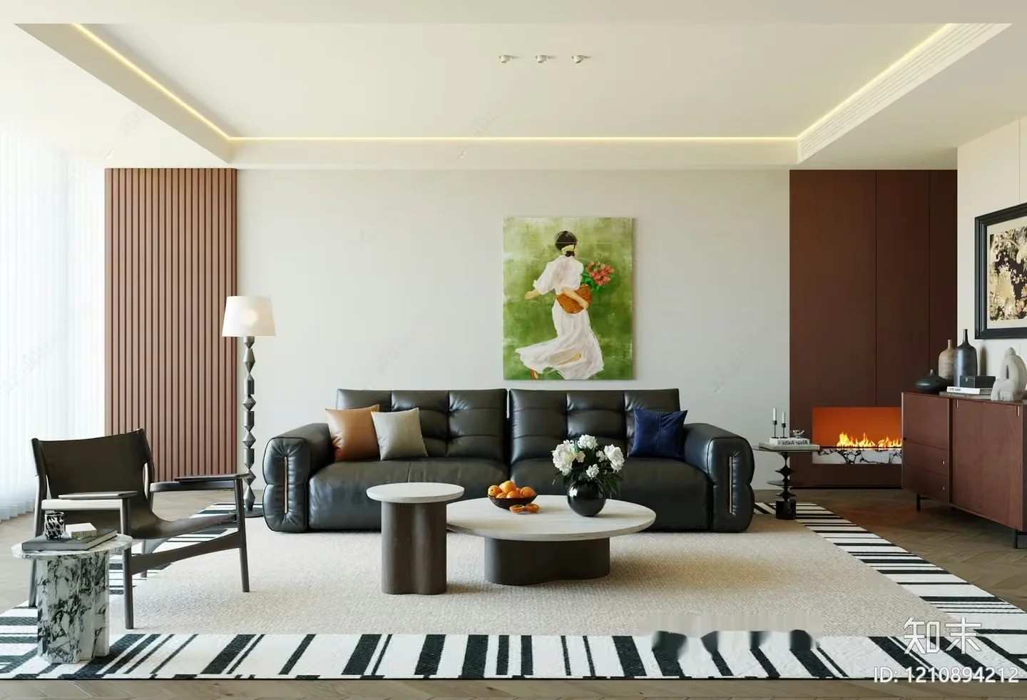 Modern Living Room 3D Model – 6320 – VRAY Render