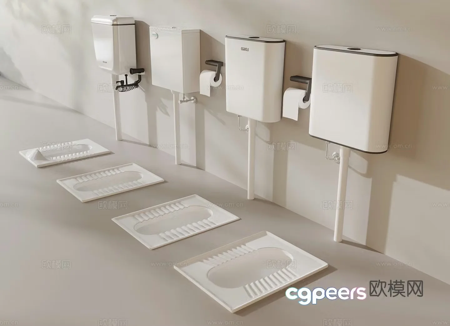 Modern toilet squat toilet 3d model