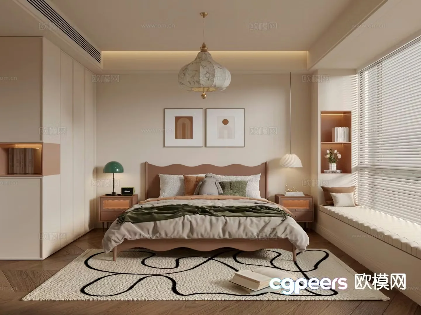 Cream style bedroom master bedroom 3d model