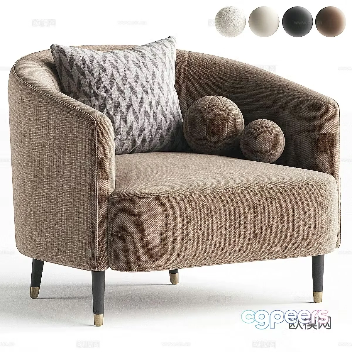 Modern Italian fabric lounge chair 3d model