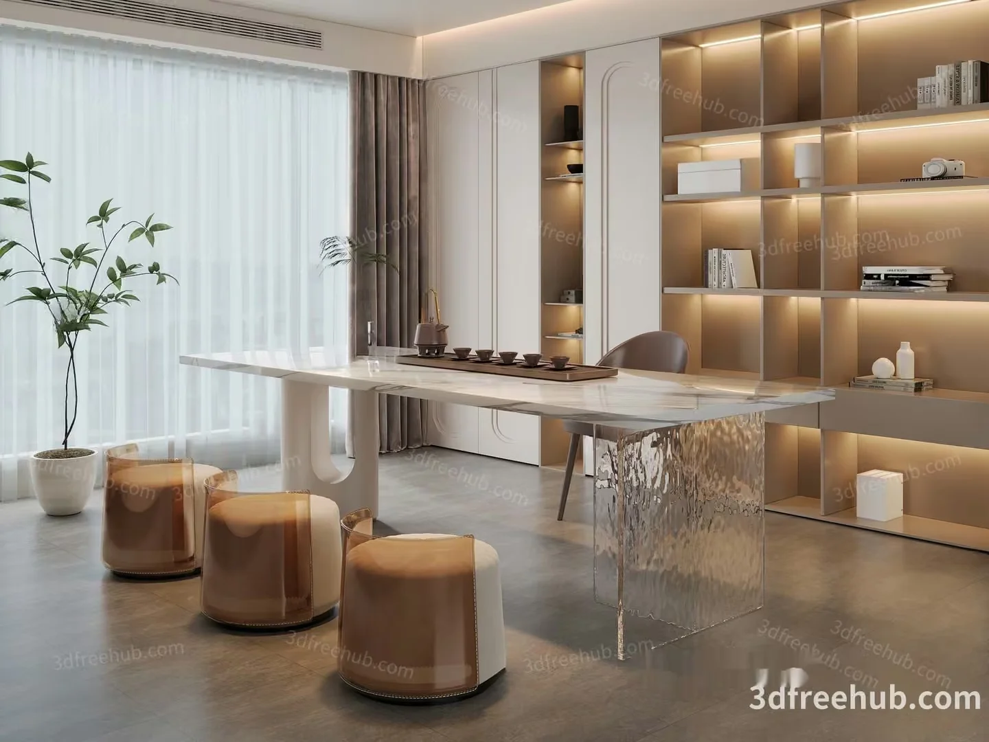 Modern Living Room 3D Model – 22605 – VRAY Render