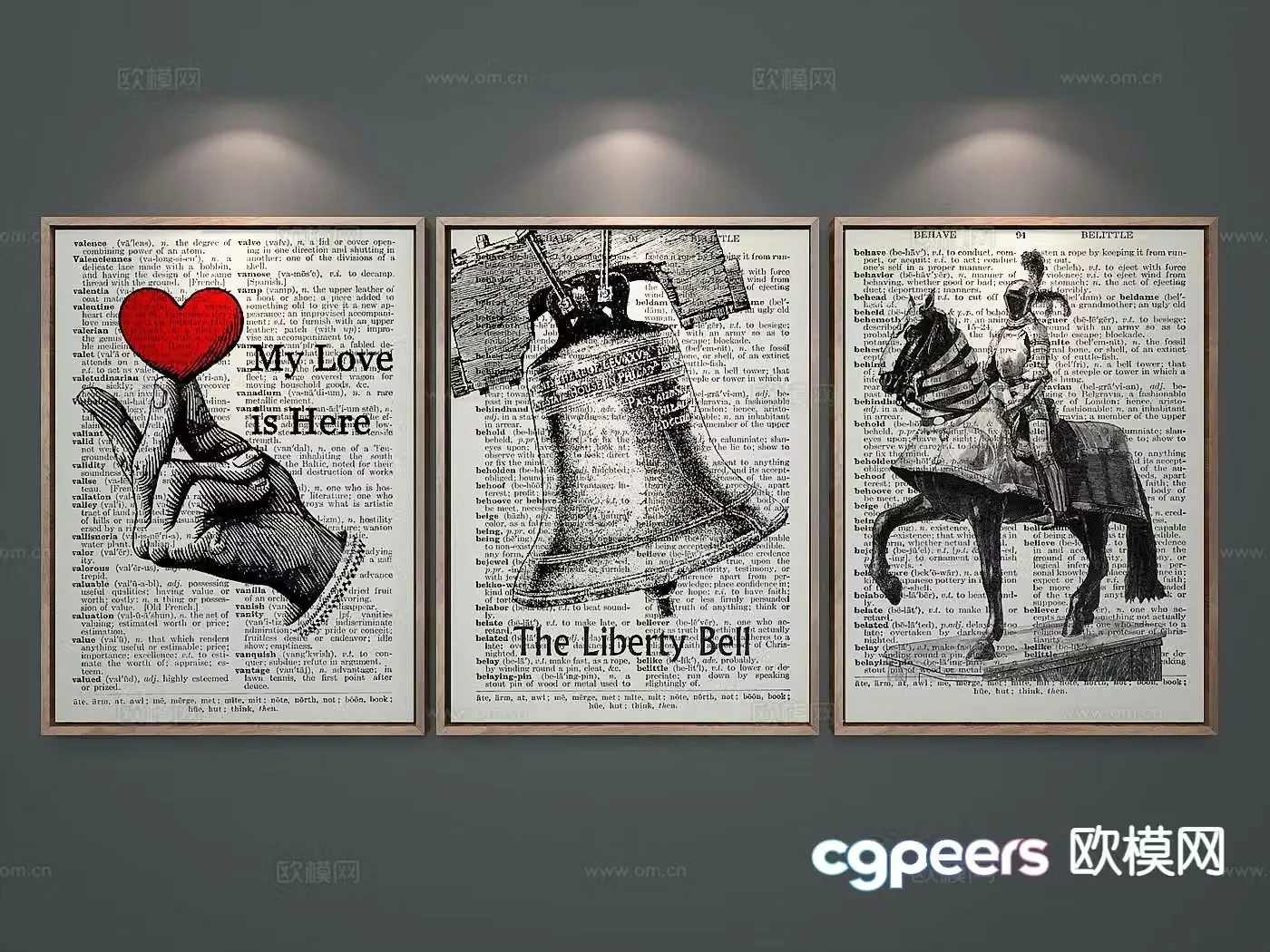 American simple painting combination painting decorative painting 3D model