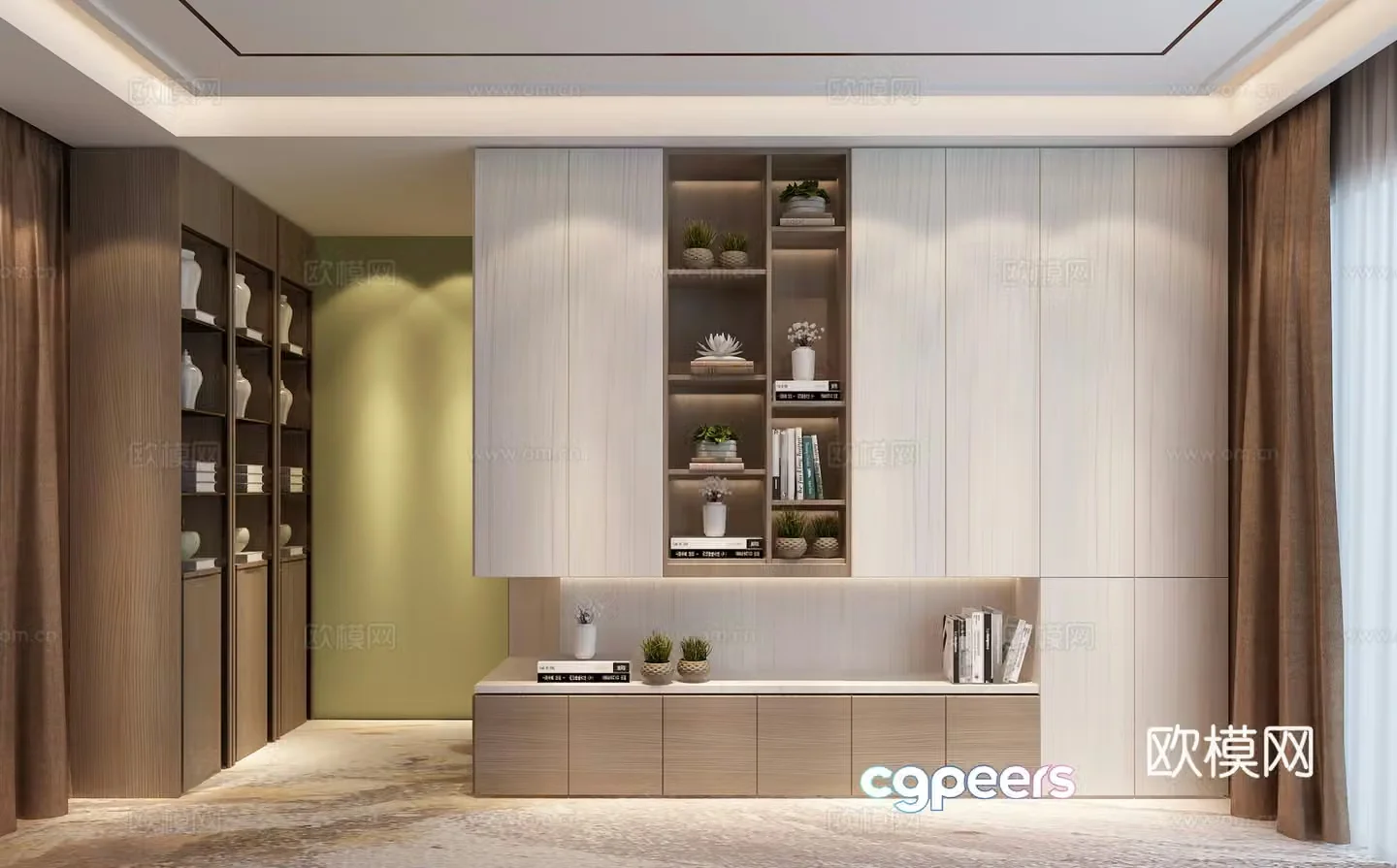 Modern decorative cabinet multi-function cabinet 3D model