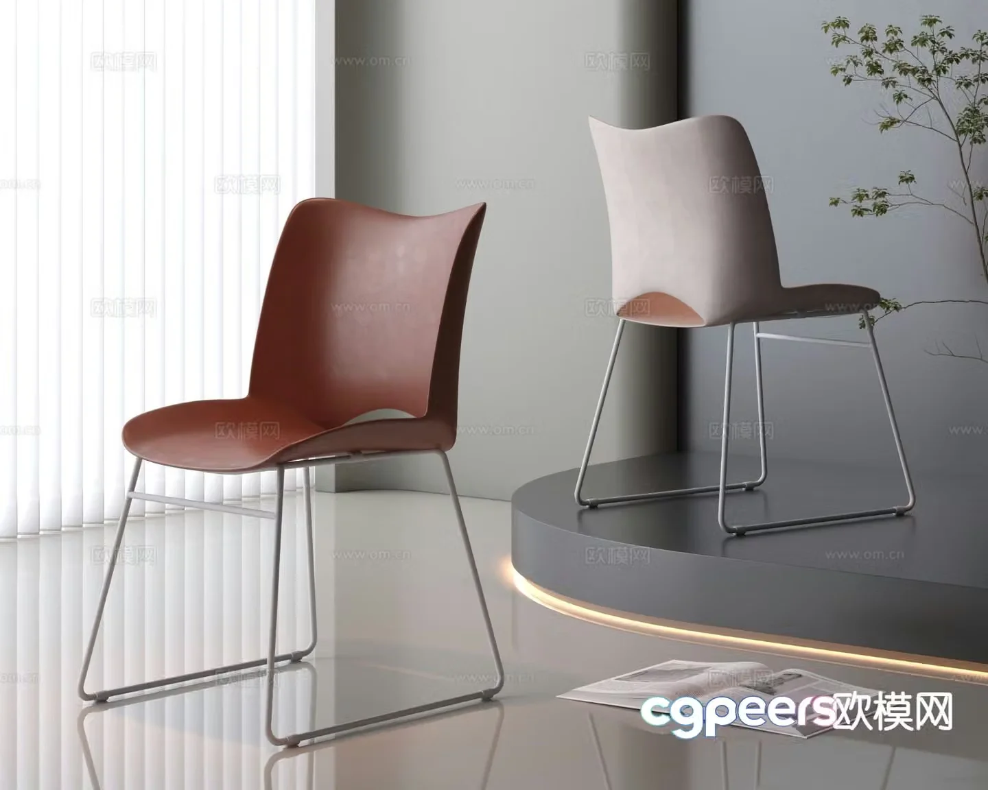 Modern chair dining chair 3d model