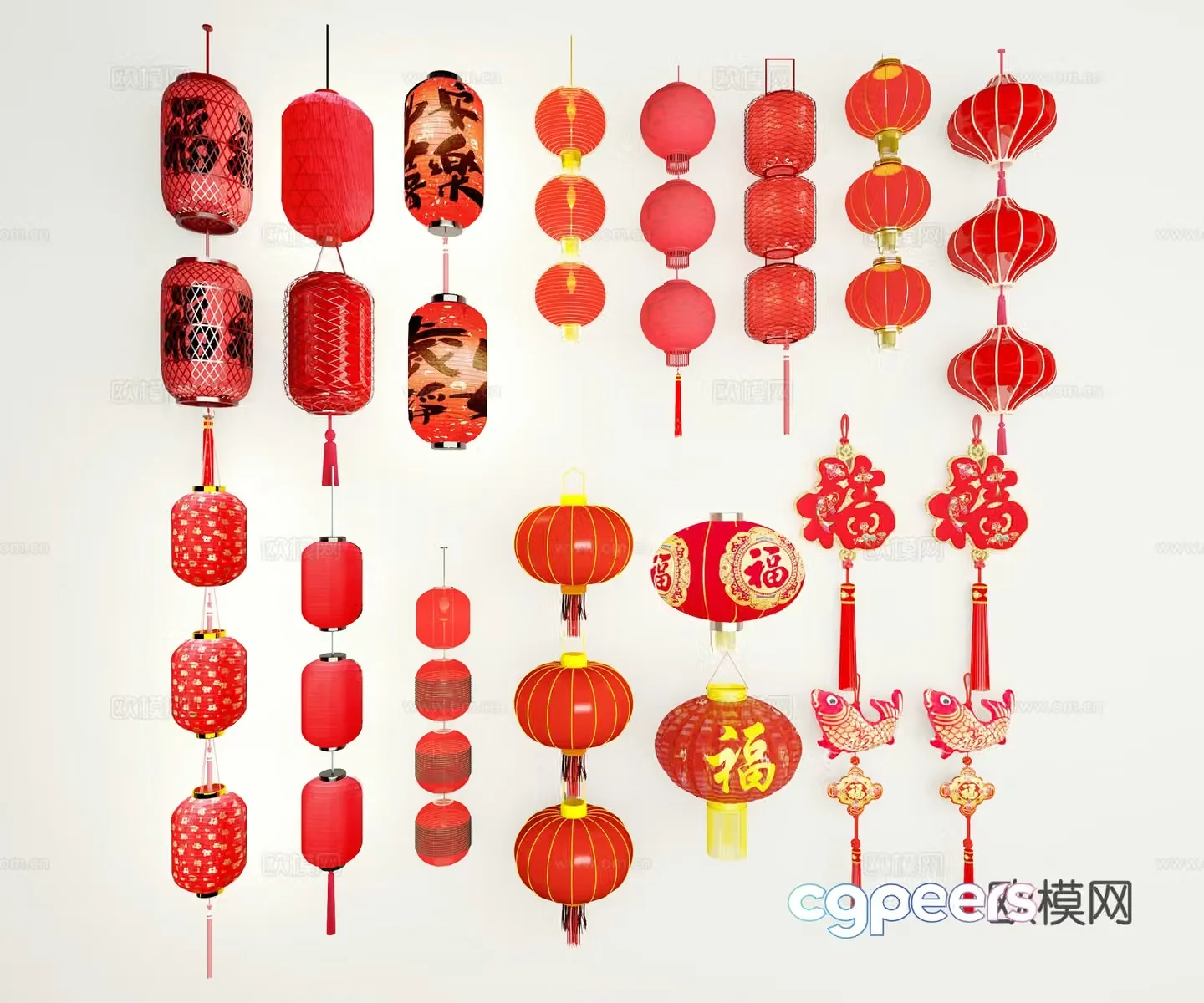 Lantern Red Lantern Decorative Lantern 3D Model
