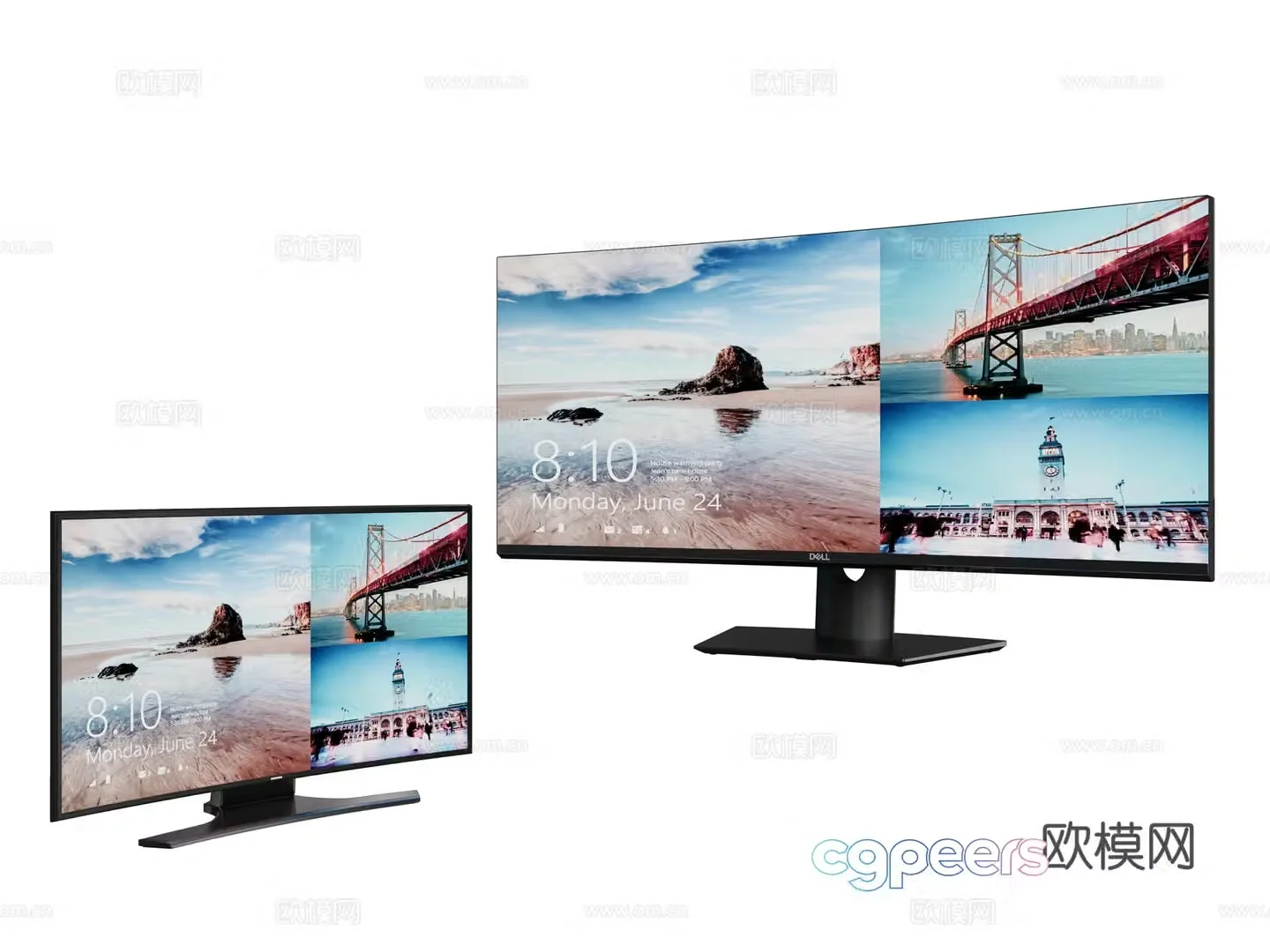 Modern computer monitor display screen 3d model