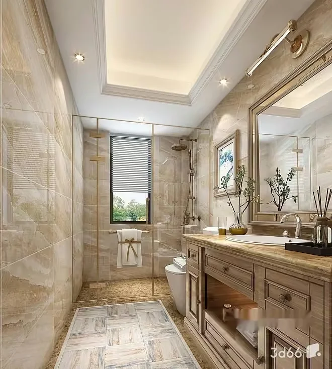 A Modern Bathroom 3D Model – 19605 – VRAY Render