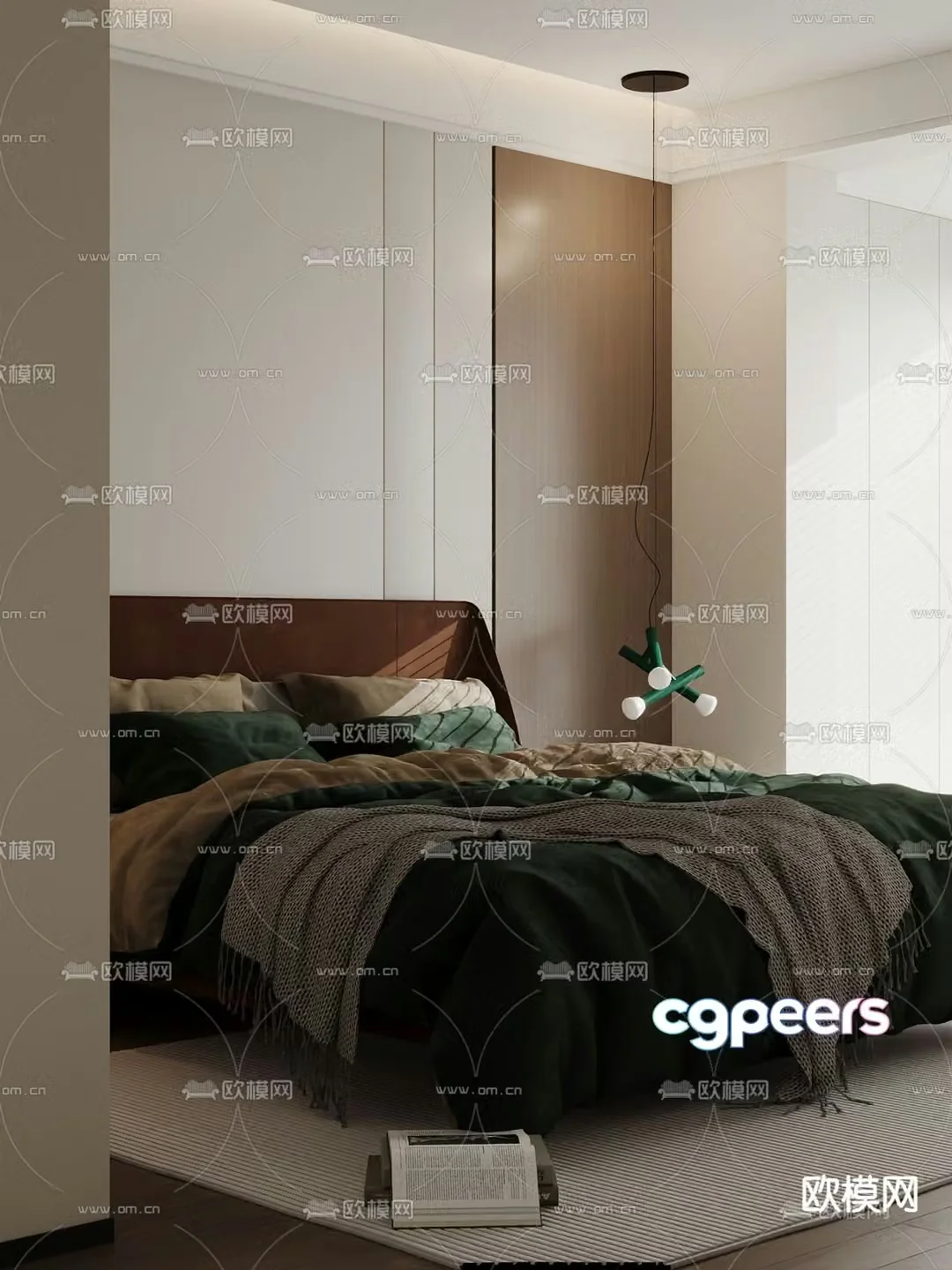 Italian double bed 3d model