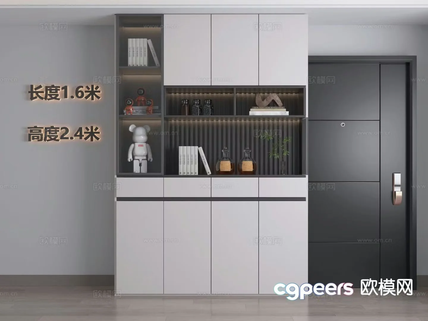 Modern home shoe cabinet custom shoe cabinet 3d model