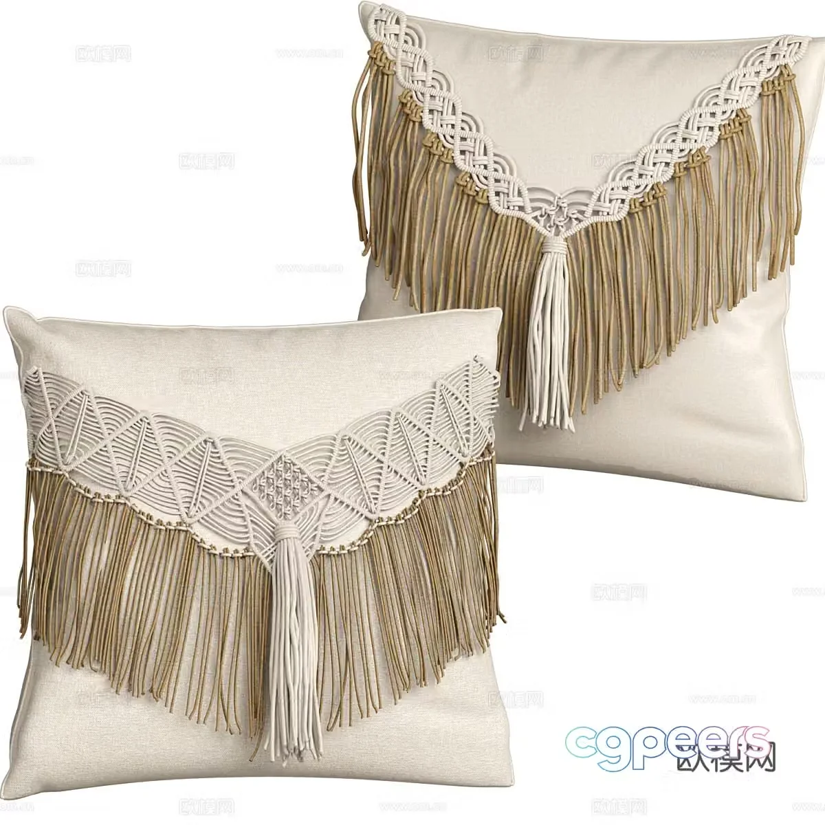 New Chinese style Wasabi fabric pillow 3D model