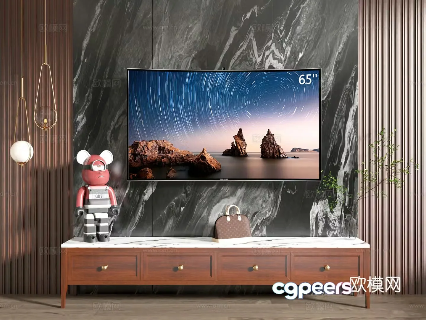 New Chinese TV cabinet 3D model