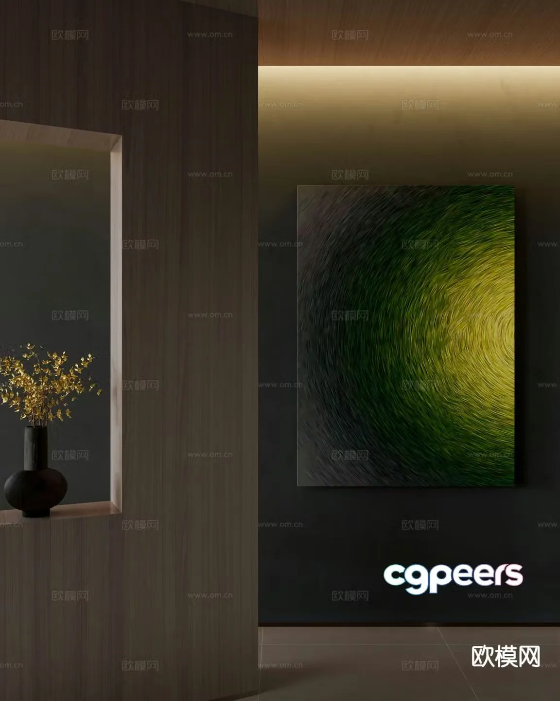 Modern art hanging painting decorative painting 3d model