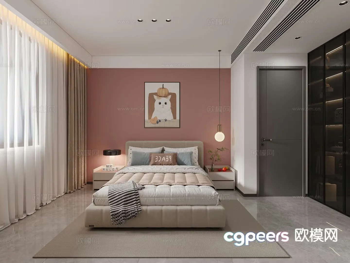 Modern children’s room girl’s room kid’s room 3d model