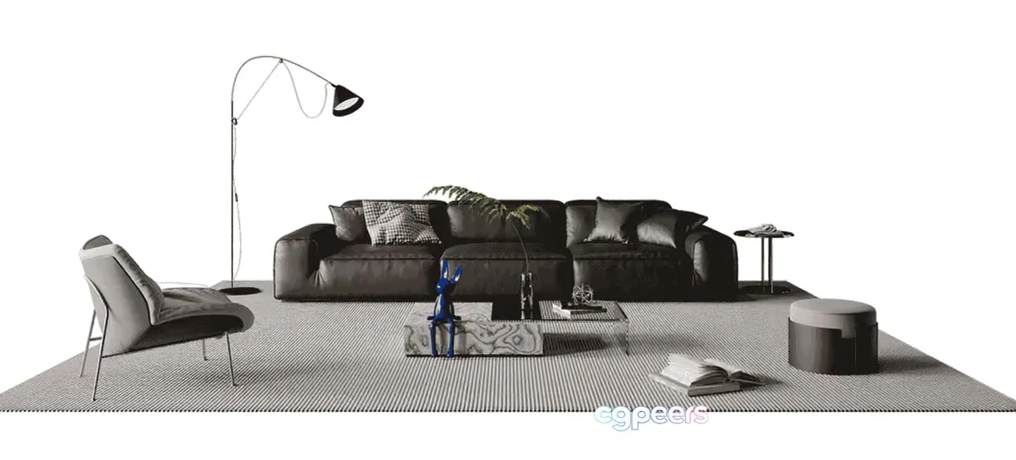 Modern Living Room 3D Model – 10056 – VRAY Render