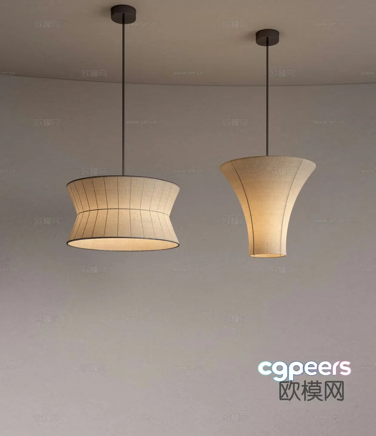 Wasabi paper chandelier restaurant chandelier bar chandelier 3d model