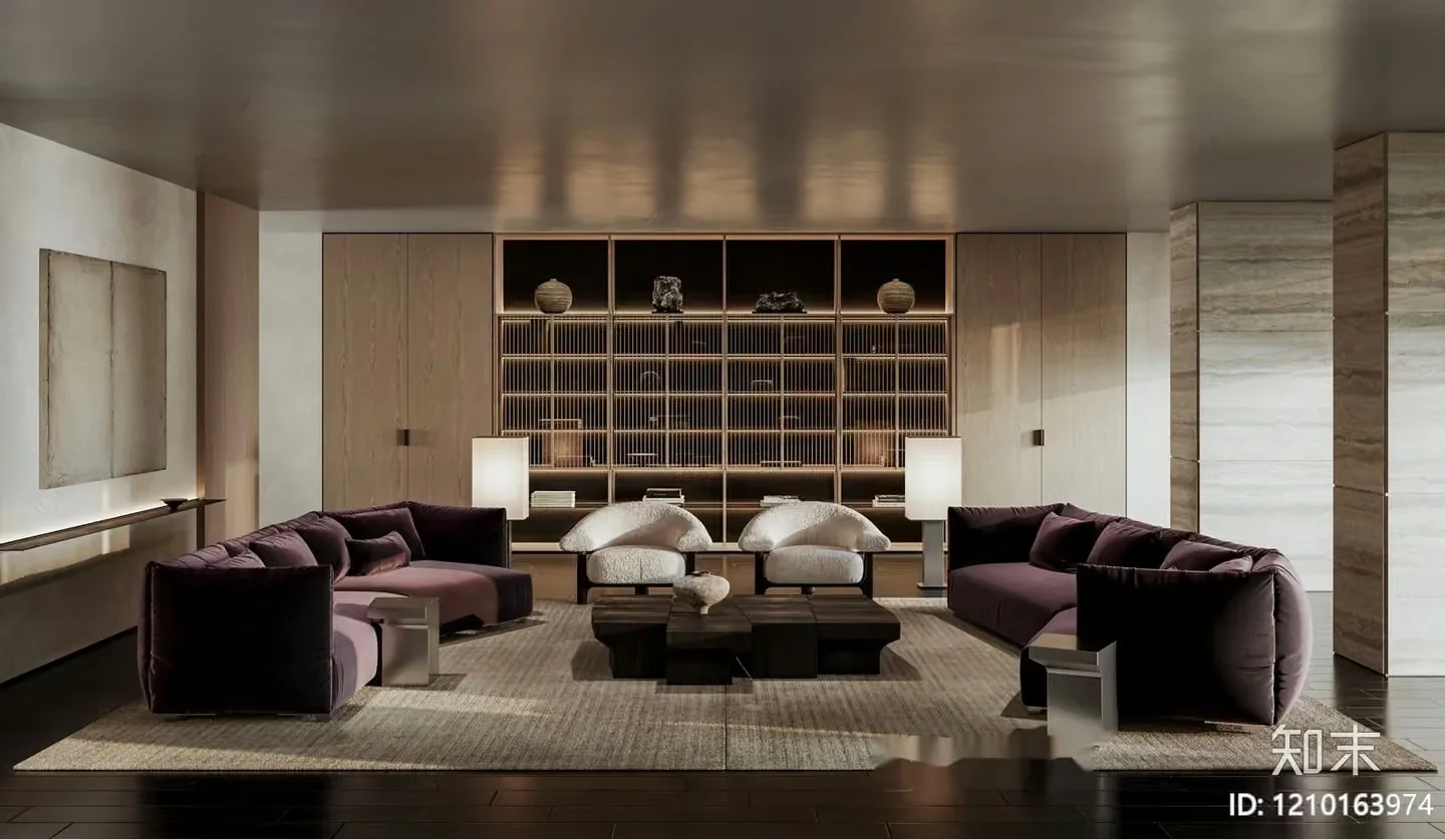 Modern Living Room 3D Model – 9269 – VRAY Render