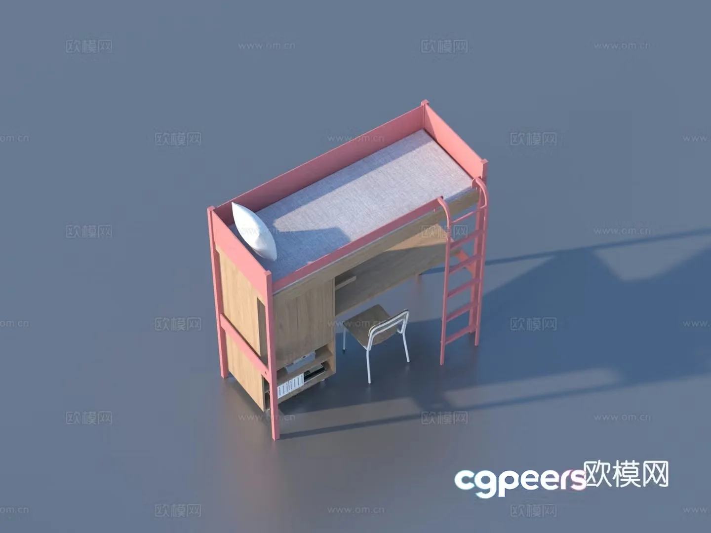 Getting on and getting out of bed Student bed Furniture 3d model