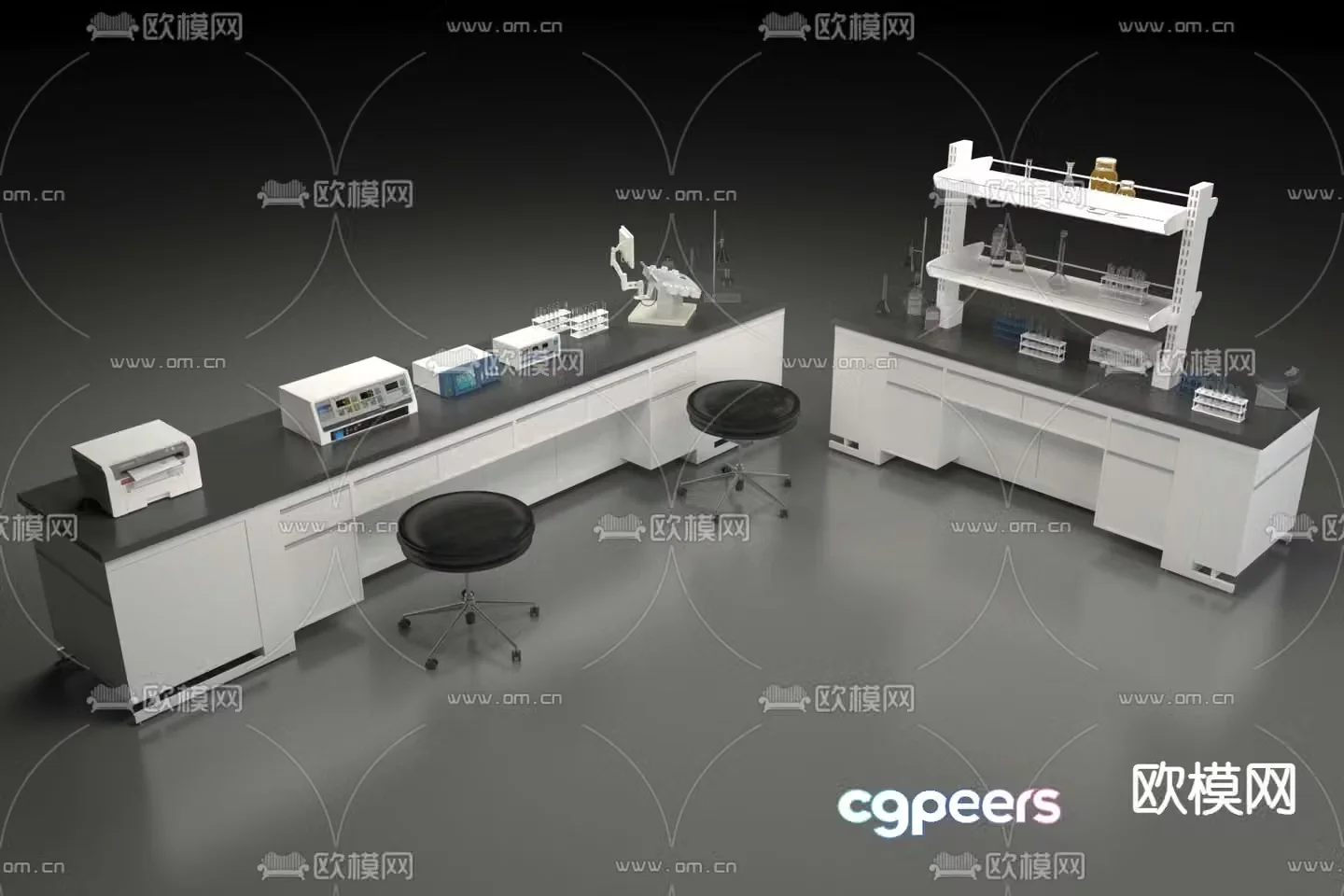 Showcase Experiment Bench 3D model