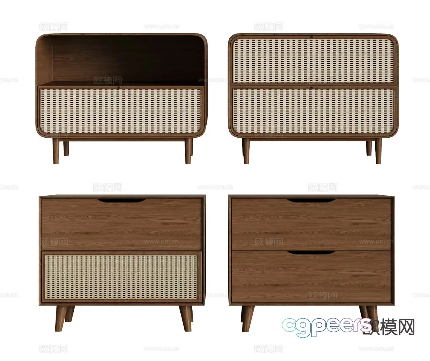 Medieval style bedside table 3d model