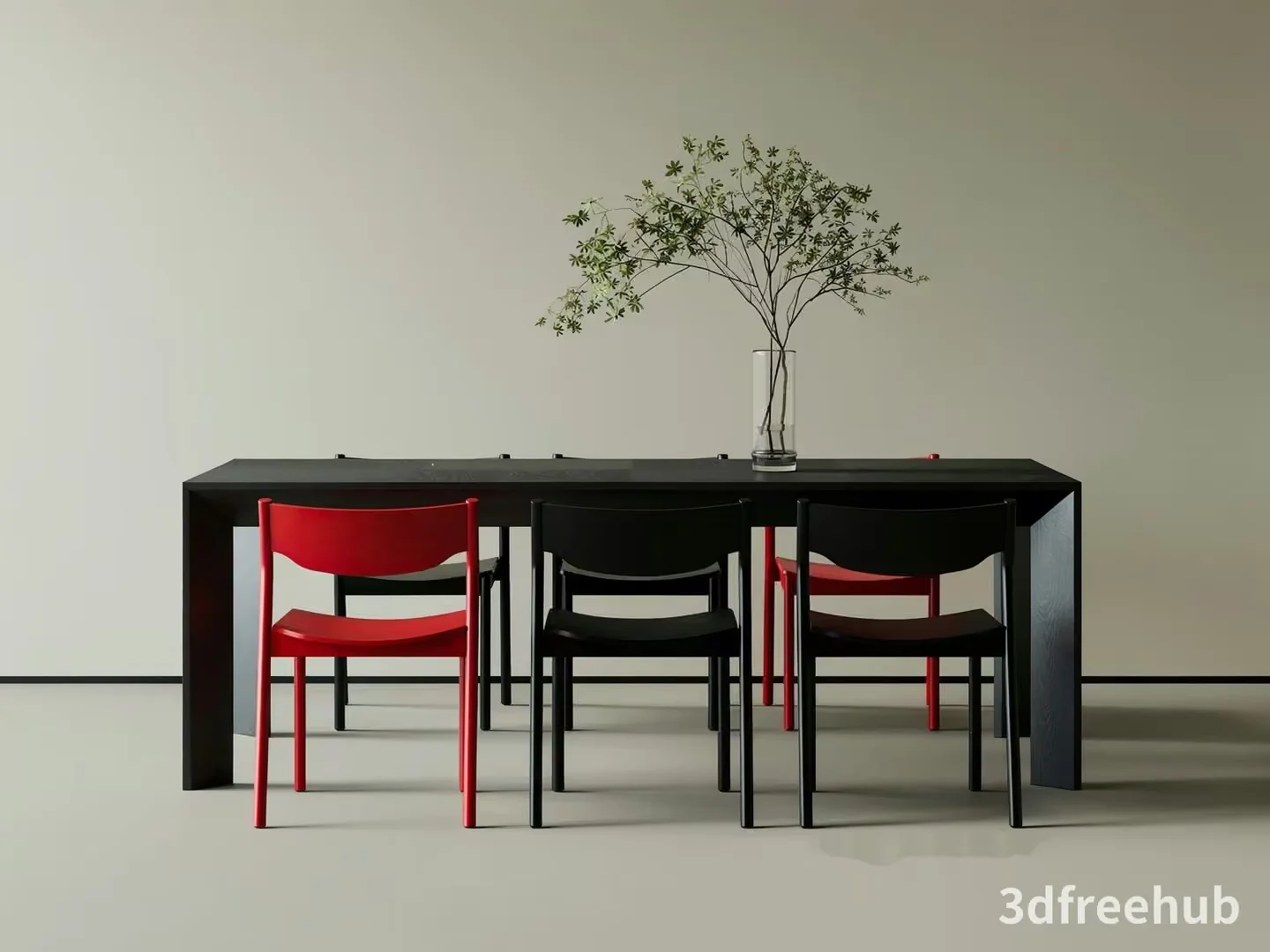 A Modern Dining Table 3D Model – 19373 – VRAY Render