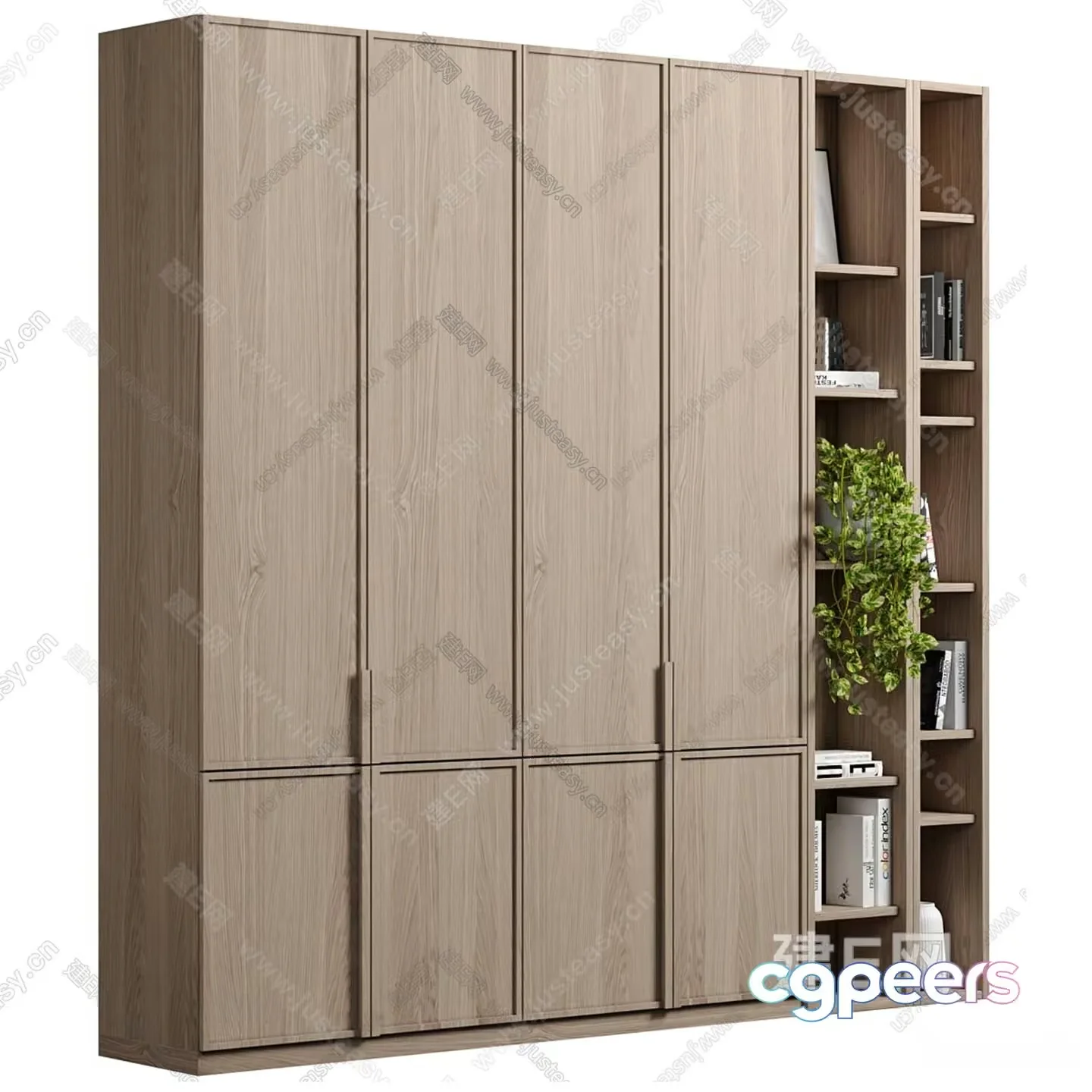 A Large Wooden Closet 3D Model – 18136 – VRAY Render