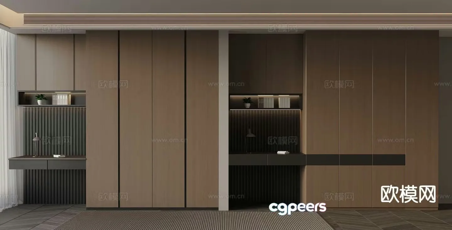 Italian minimalist wardrobe integrated wardrobe 3d model