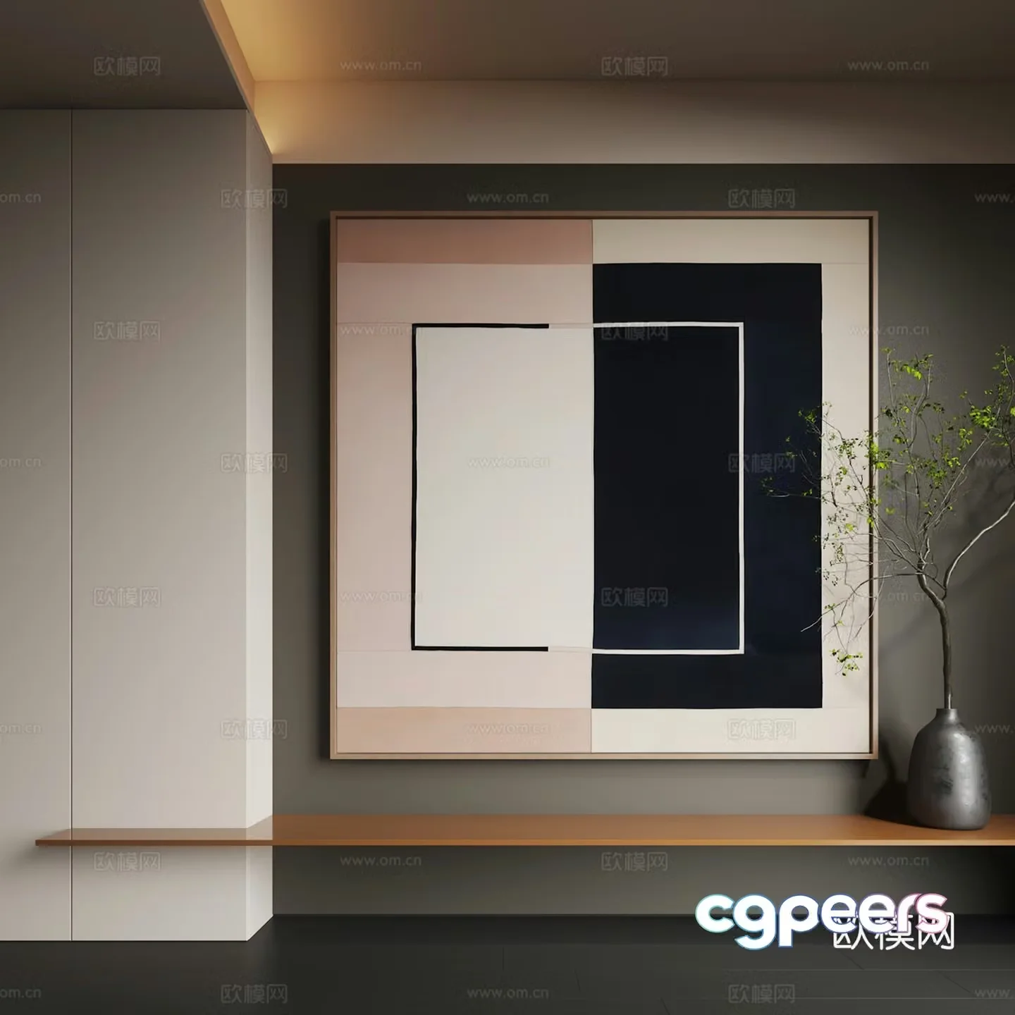 Modern abstract hanging paintings Modern Italian hanging paintings Modern light luxury hanging paintings 3D model