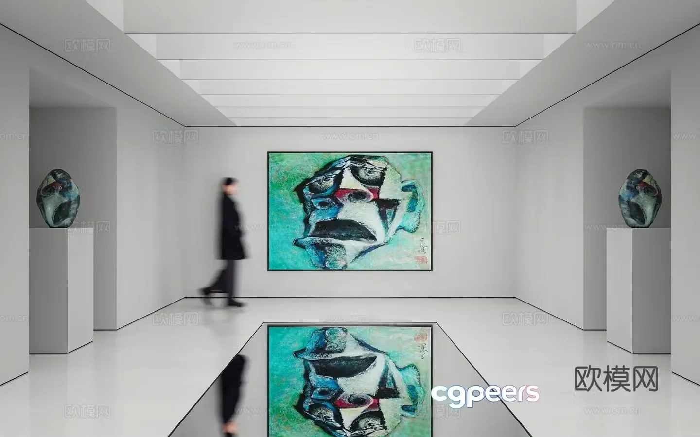 Modern abstract painting Decorative painting Art hanging painting 3d model