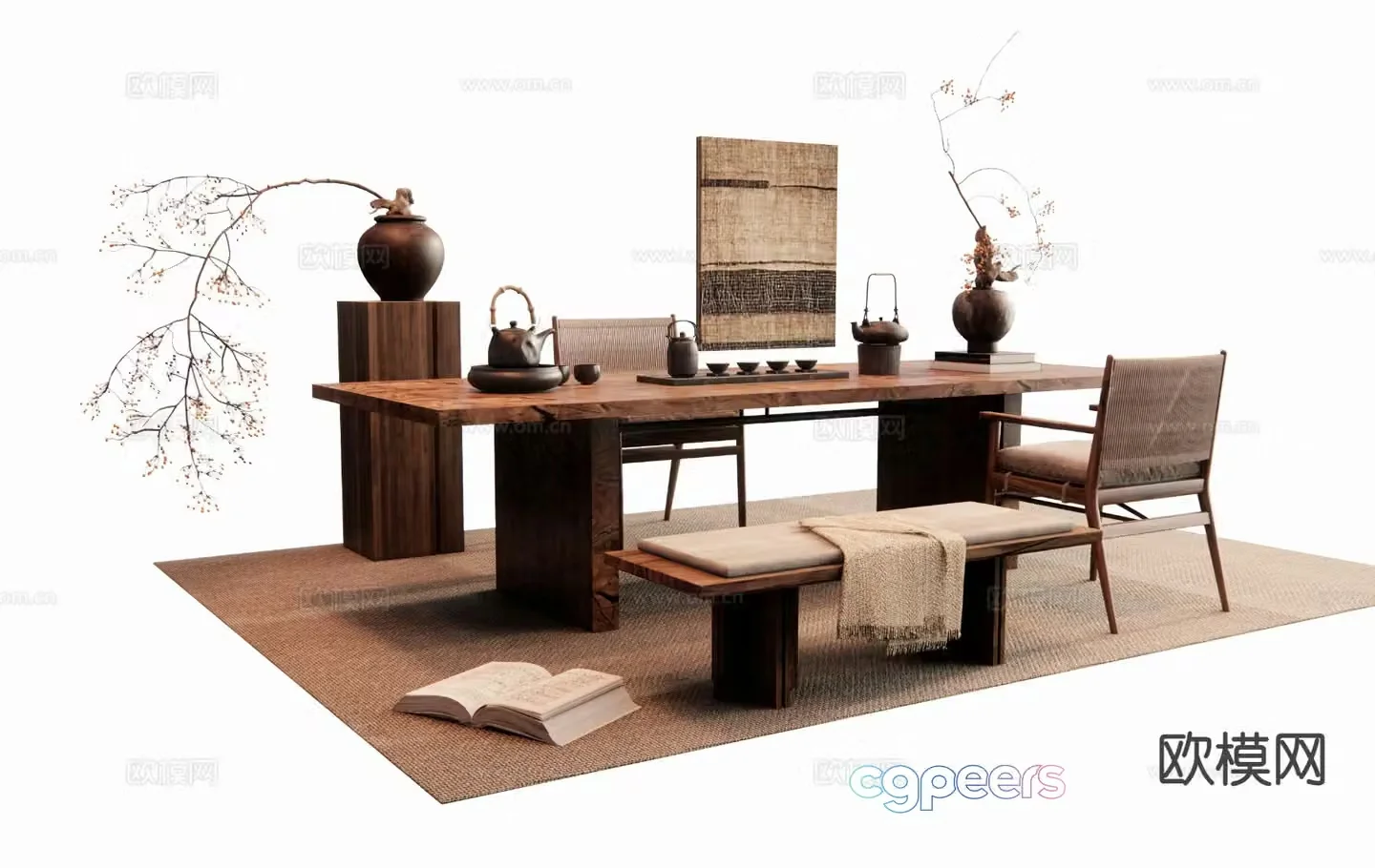 Medieval style tea table tea table 3d model