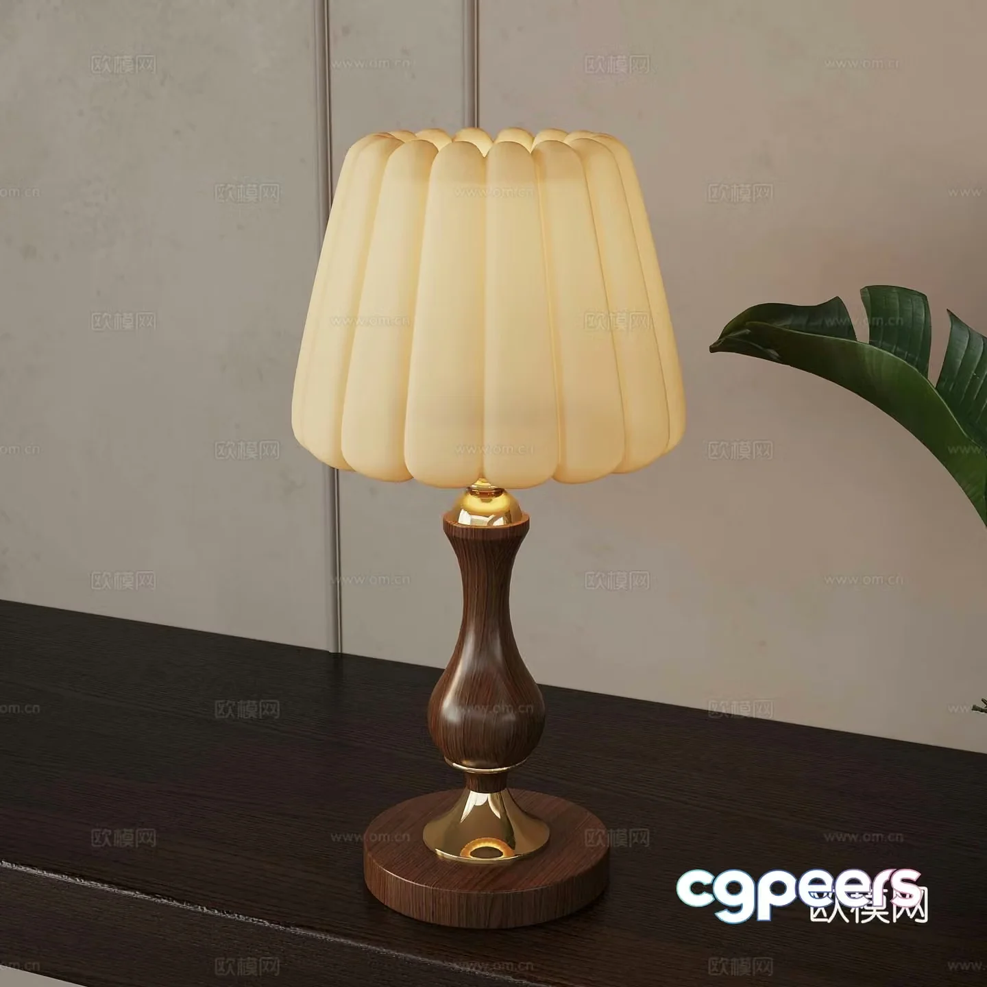 French medieval style table lamp 3d model