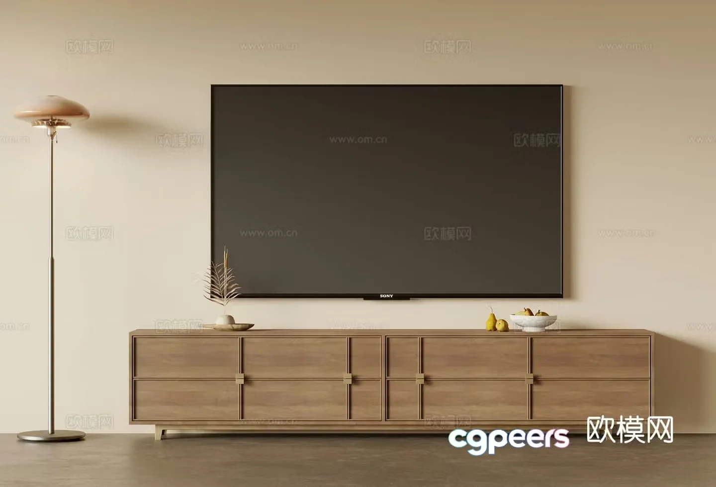Medieval style TV cabinet 3D model