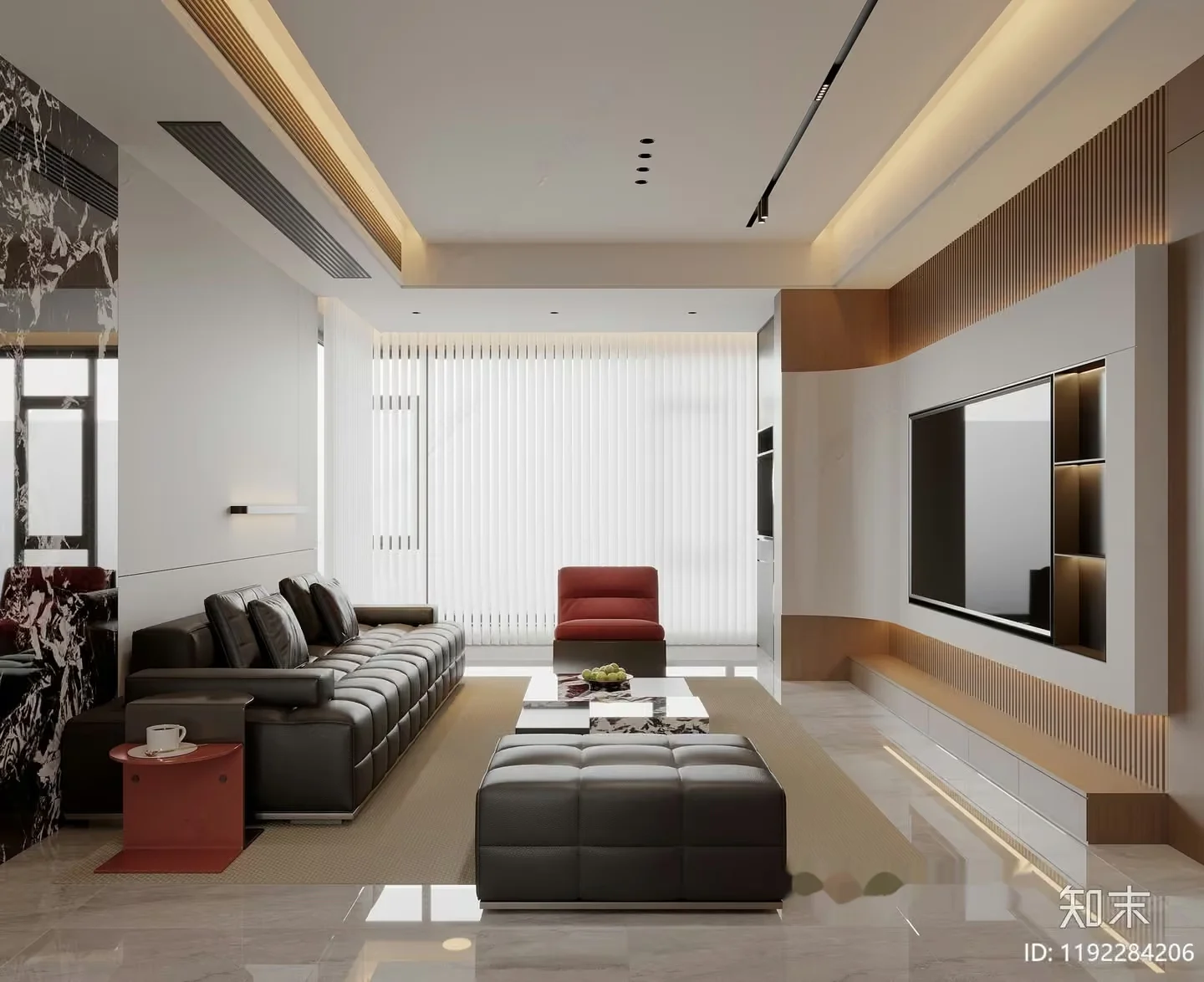 Modern Living Room 3D Model – 6658 – CORONA Render