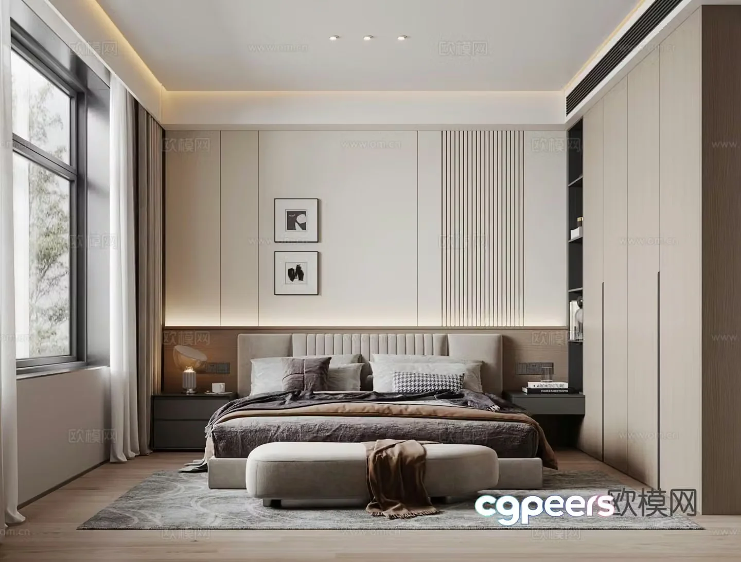 Modern bedroom master bedroom 3d model