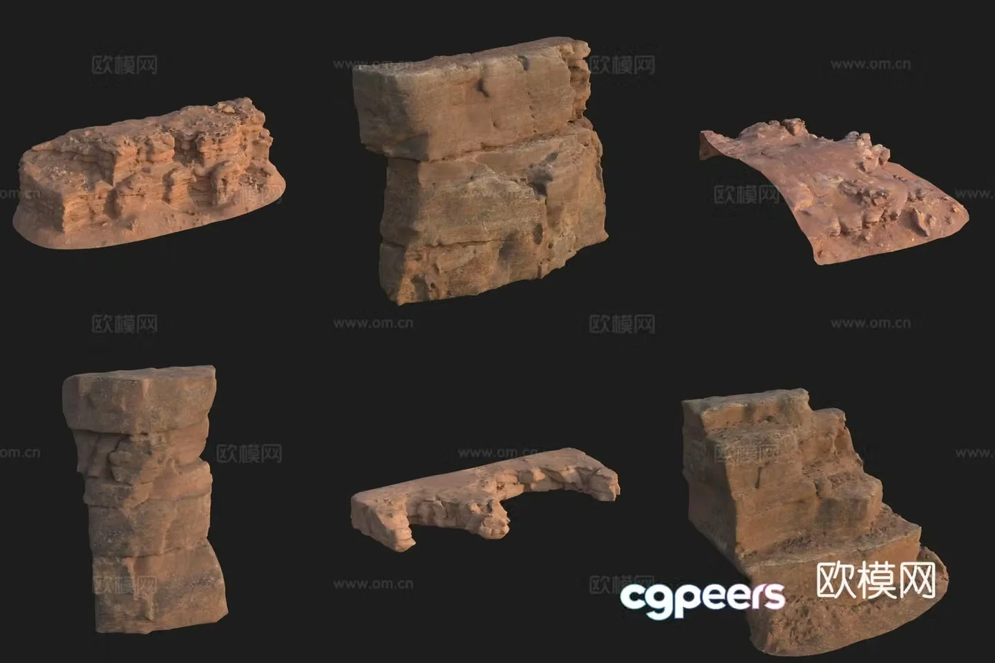 Cliff Big Stone Rock Boulder 3D Model