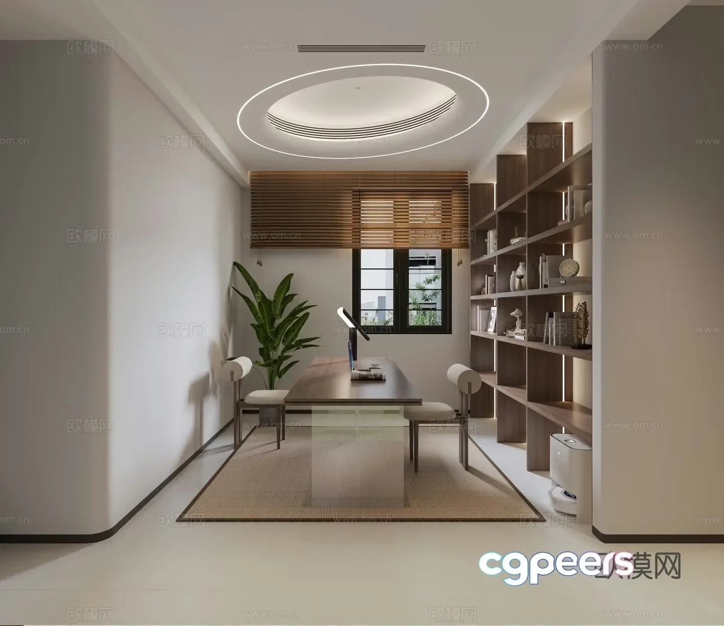 Middle-aged study room 3D model