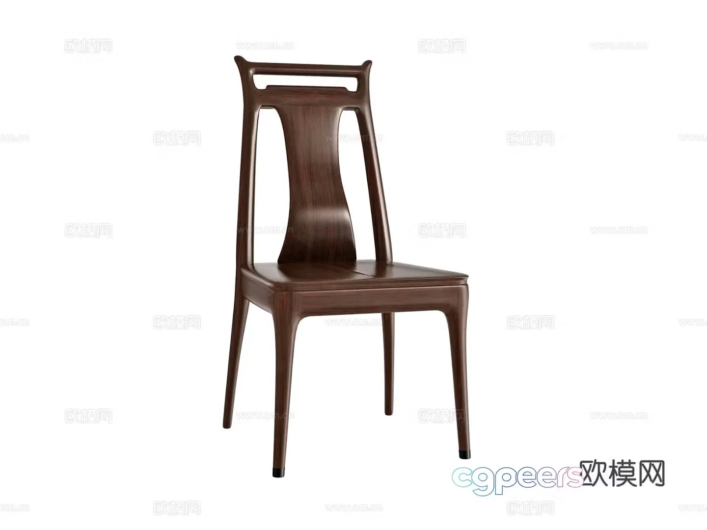 Chinese style chair dining chair single chair back chair 3d model
