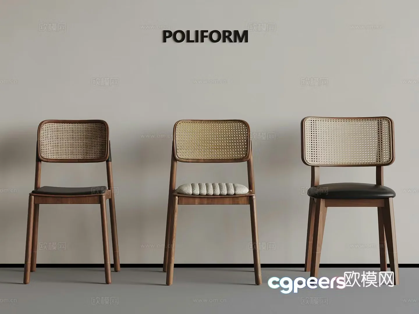 Dining chair French retro dining chair 3d model